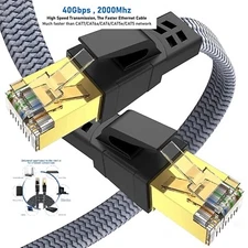 Braided 6FT-35FT  Heavy Duty Cat8 Ethernet Cable Super Speed 40Gbps/2000Mhz RJ45