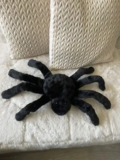 HALLOWEEN SPIDER FAUX FUR DECORATIVE PILLOW