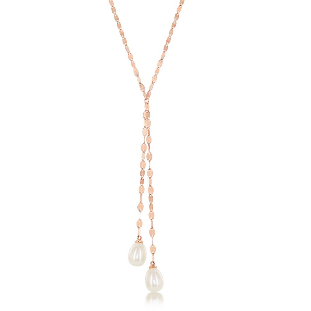 Классическое женское ожерелье из стерлингового серебра Rose GP с зеркальной цепочкой и лариатом FWP 11390₽