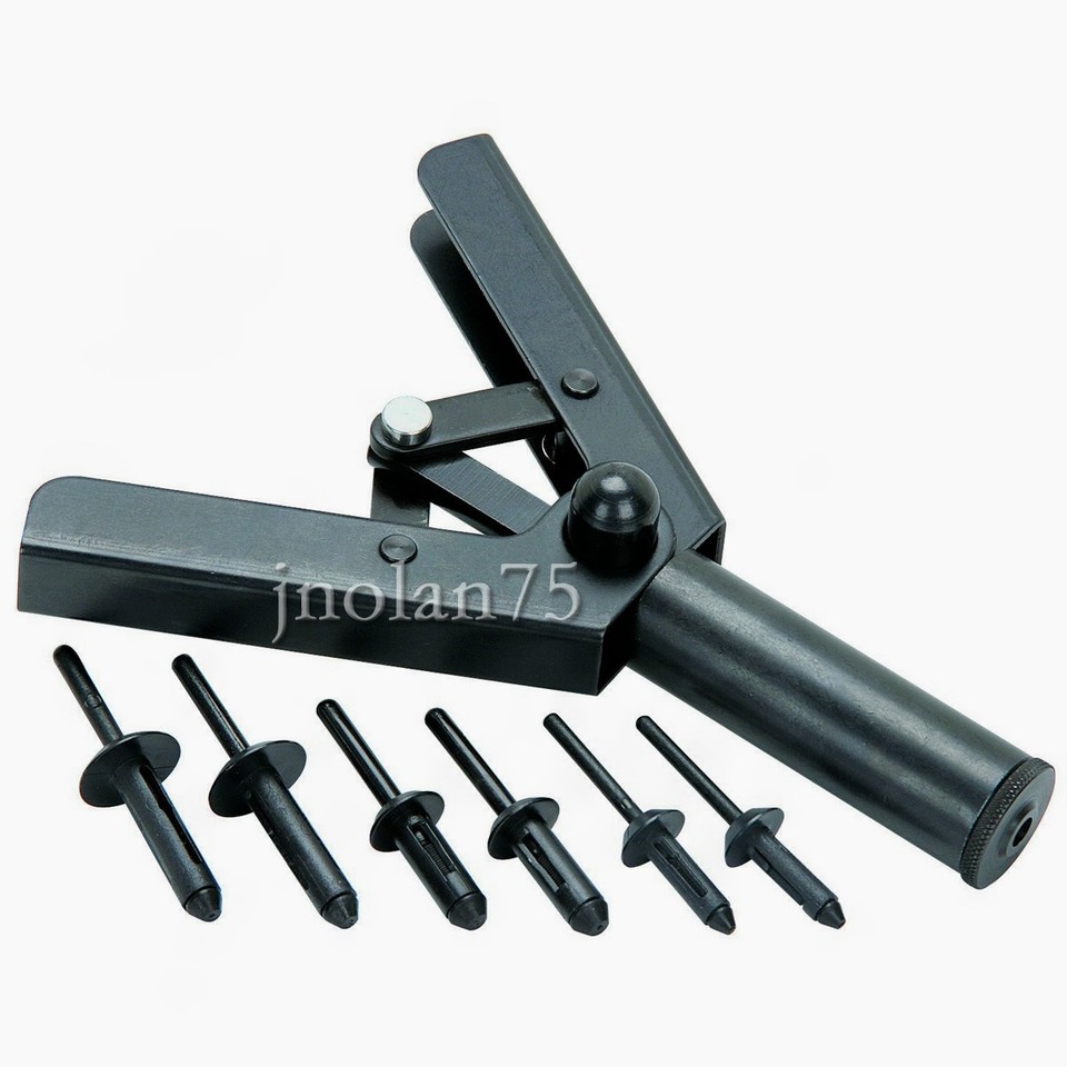 41 Piece PLASTIC POLY RIVET GUN QUICK SET RIVETER RIVETING HAND TOOL ...
