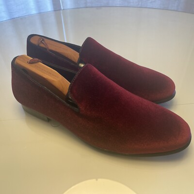 INC International Concepts Men's Red Velvet Tuxedo Loafers shoes