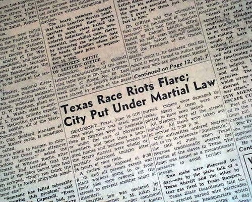 Beaumont TX Jefferson County Texas Race Riot Negroes Attacked 1943 ...