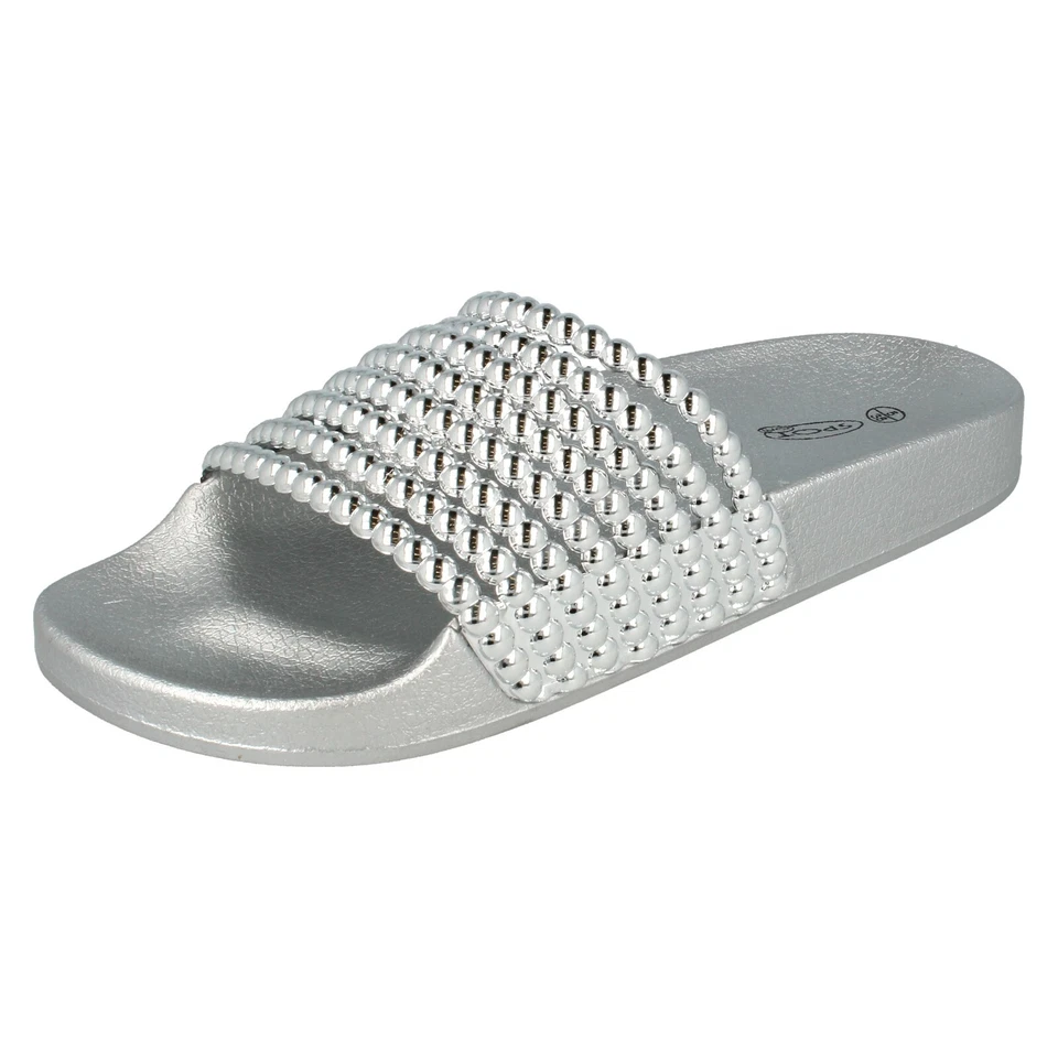 Mujer Spot On Plata/Negro/Oro Rosa sin Cordones Deslizables: F0R0190 - Imagen 3 de 4