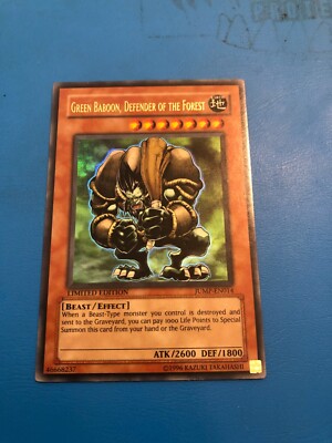 YUGIOH Ultra Rare Green Baboon, Defender Of The Forest JUMP-EN014