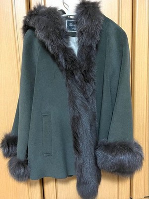 Authentic GRACE CONTINENTAL Angora Fur Hooded Coat Pre Owned Very Good Condition