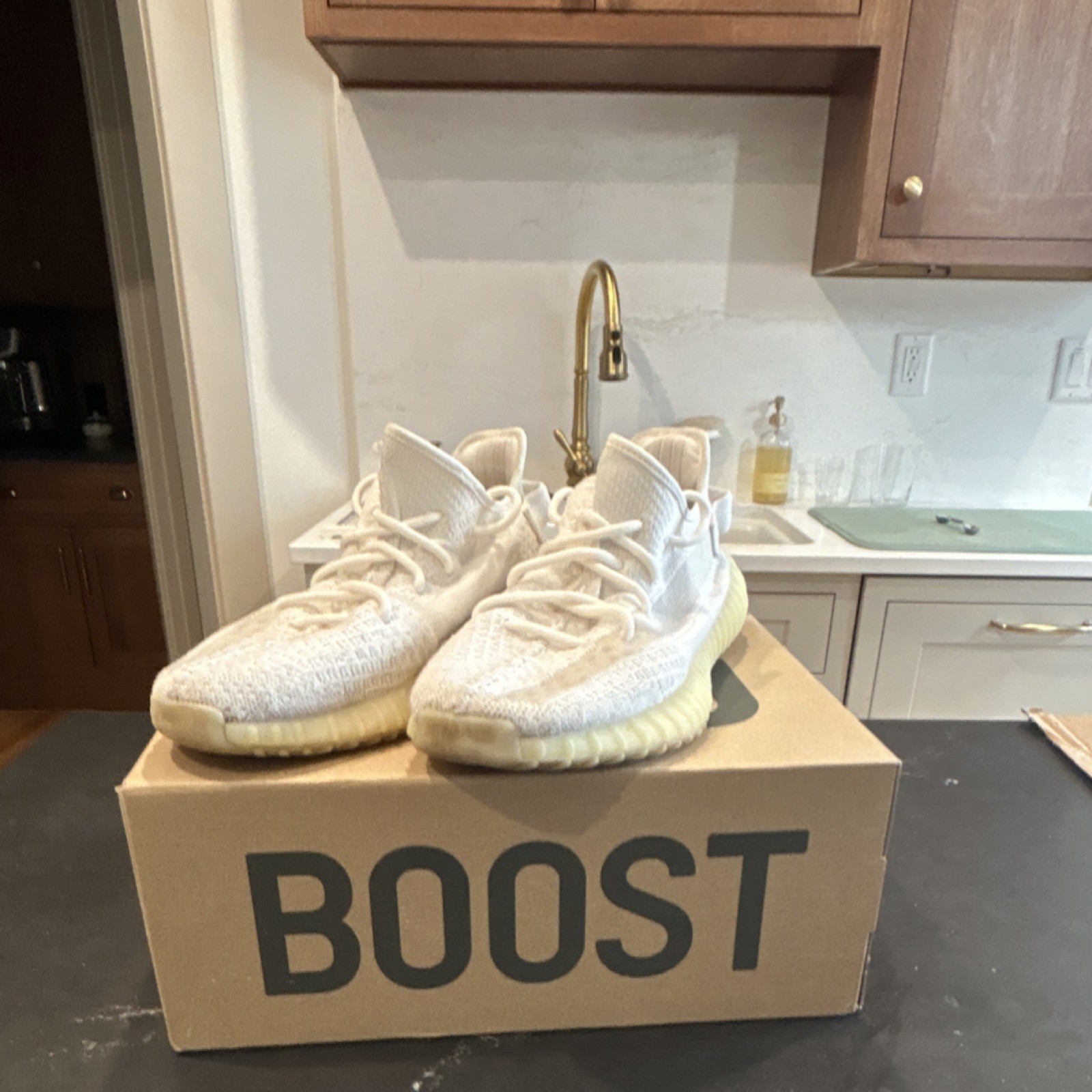 adidas Yeezy Boost 350 V2 Bone Cream White HQ6316 Men's Low Top Sneaker