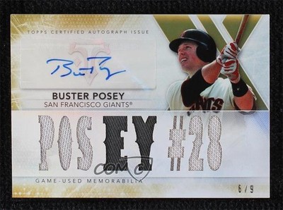 2015 Topps Triple Threads Relics Gold 6/9 Buster Posey #TTAR-BP2 Auto 0b0
