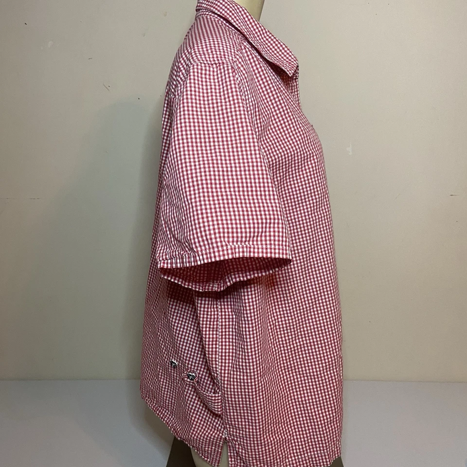 CJ Banks  Womens Plus 2X  Gingham Short Sleeves Button Up Cotton Shirt - Image 3 of 4