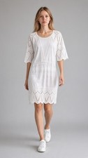 Ulla Johnson White Cotton Dress Size 6 Eyelet Lace Bohemian Mini Dress