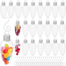 Christmas Booze Balls, 24 PCS Fillable Booze Tree Ornaments with S Hook, L,B