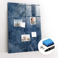 Magnetwand Glas Mit Marker Schwamm Magneten Dekorativer Marmor 70X100 Cm