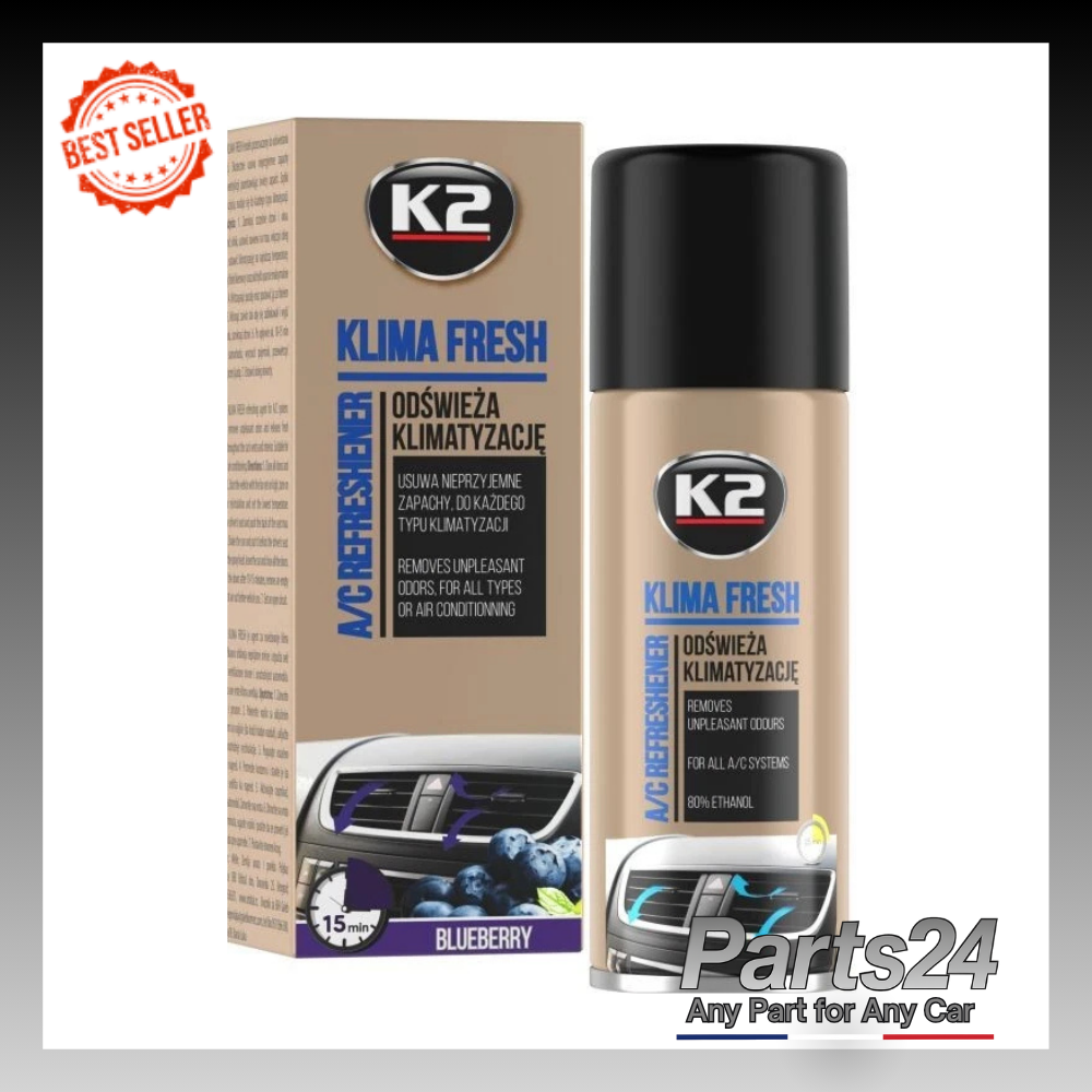 K2 KLIMA FRESH A/C AIR CONDITIONING REFRESHER BLUEBERRY 150ML NEXT DAY DELIVERY