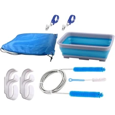 Professional CPAP Cleaning Kit Hose Holder Collapsible Wash Basin Brushes