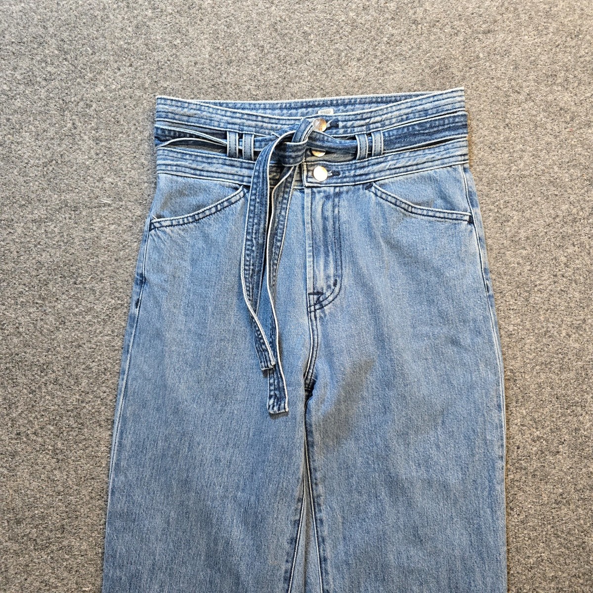 J Brand Jeans Womens Size 26 Blue Sukey High Rise Wide Leg Belted