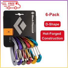 Black Diamond OZ Rackpack 6Pk Set of Rock Climbing Wiregate Carabiners, Aluminum
