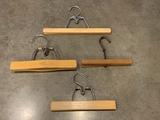 Vtg Wood Metal Pant/Skirt Clip Clamp Hangers Harmony House Belmar Lot Of 4