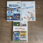 Wii Sports, Wii Sports Resort, Wii Play Bundle -  (Nintendo Wii) Complete In Box