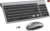 Cimetech Tastatur Maus Set Kabellos, 2.4G Ultraslim Tragbare Funktastatur Mit