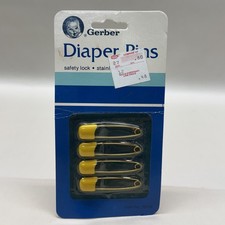 Gerber Novelty Diaper Pins 4 Pack Yellow VINTAGE 1983 BRAND NEW SEALED