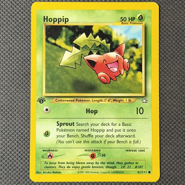 Hoppip 61/111 Neo Genesis 1st Edition Regular Pokemon TCG LP