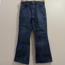 Lee VTG 70s Riders Denim Boot Cut Flare Jeans USA 34x30 Dark Wash Cowboy 1970s