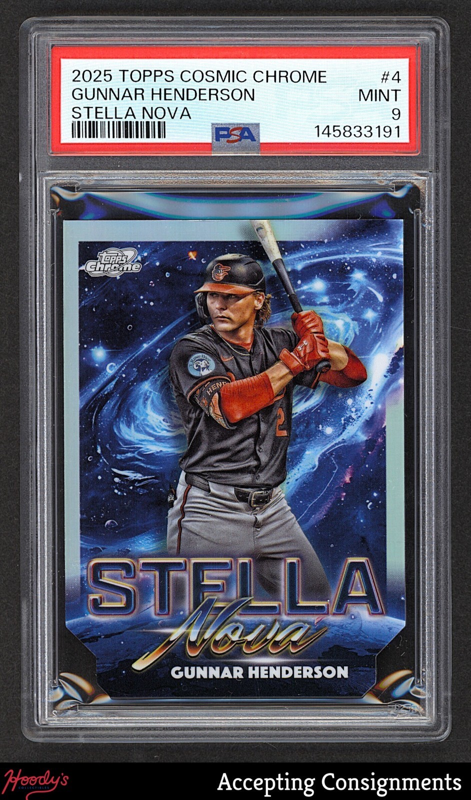 2025 Topps Cosmic Chrome Stella Nova #SN4 Gunnar Henderson ORIOLES PSA 9 POP 2 view 1