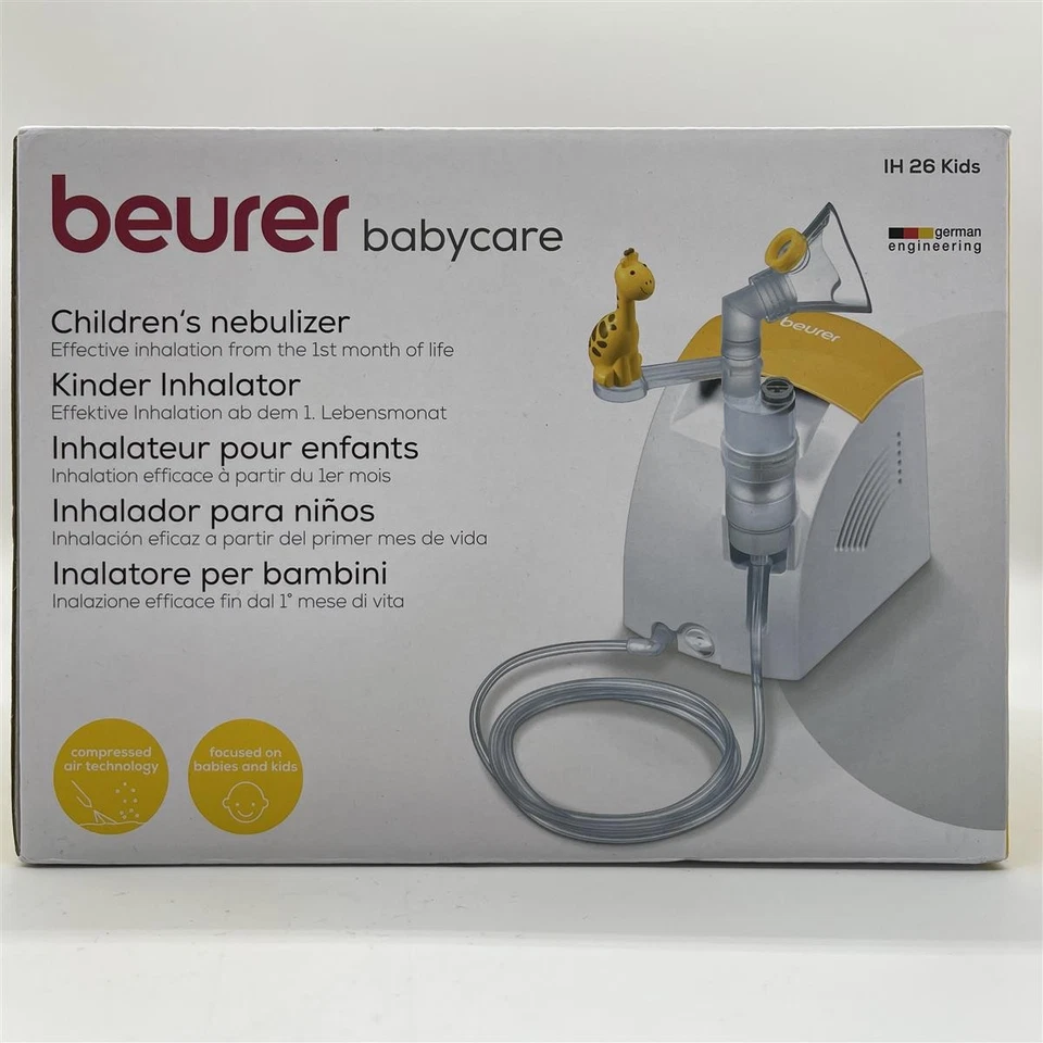 Beurer IH 26 Kids Inhalator mit Giraffen-Aufsteckfigur zur Verneblung von flüssi