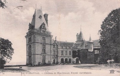 Old postcard card NEUFCHATEAU castle of Bourlemont Vosges stamp 1938