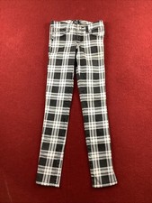 Tripp NYC Plaid Pants Black White Skinny Goth Punk Size 24x30