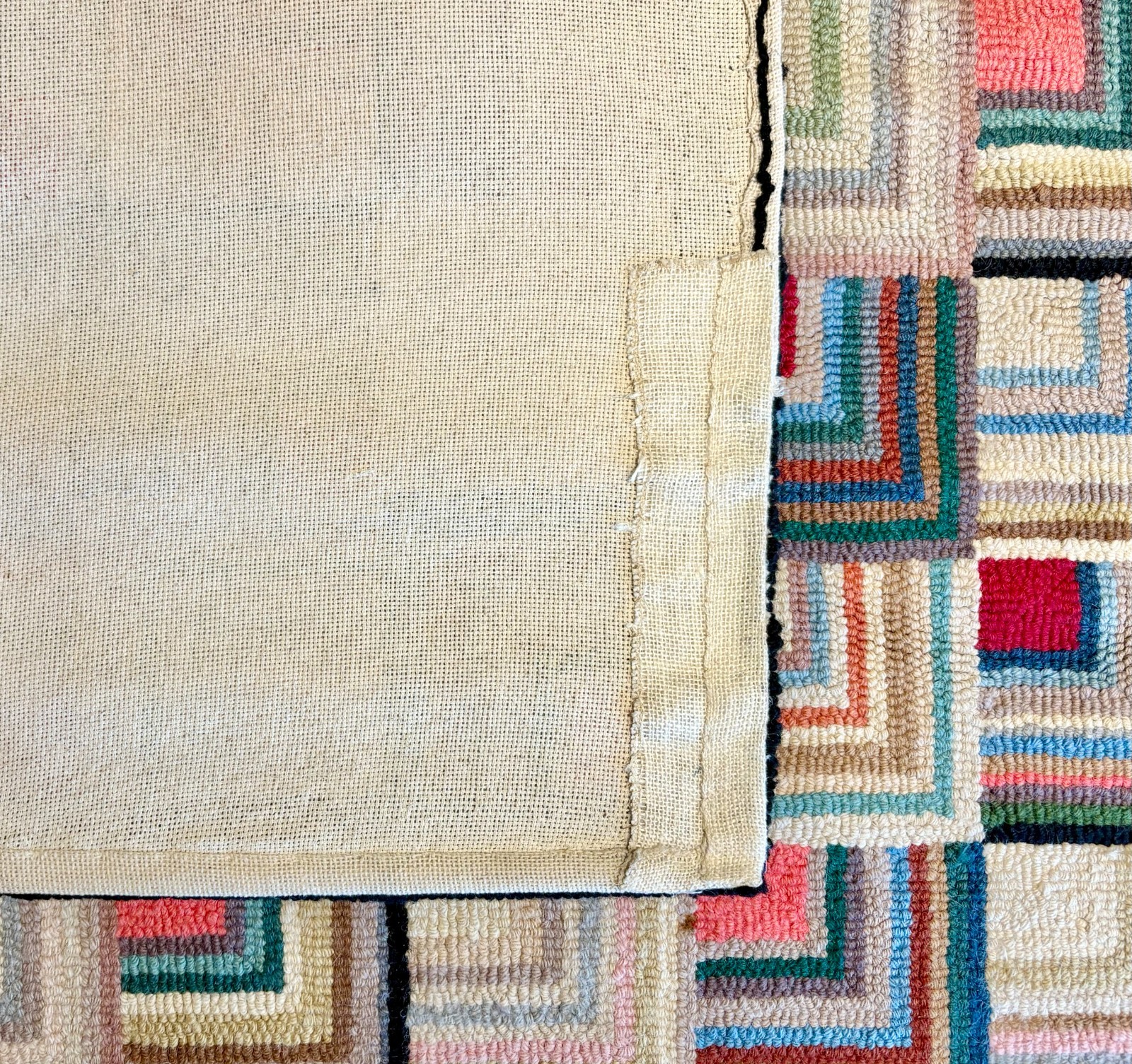 Vintage Claire Murray Hand Hooked Rug Signed 100% Wool 7' x 9' Log ...