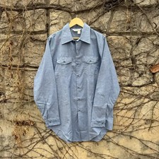 70s Key Imperial Vintage Chambray Shirt Deadstock Big Size