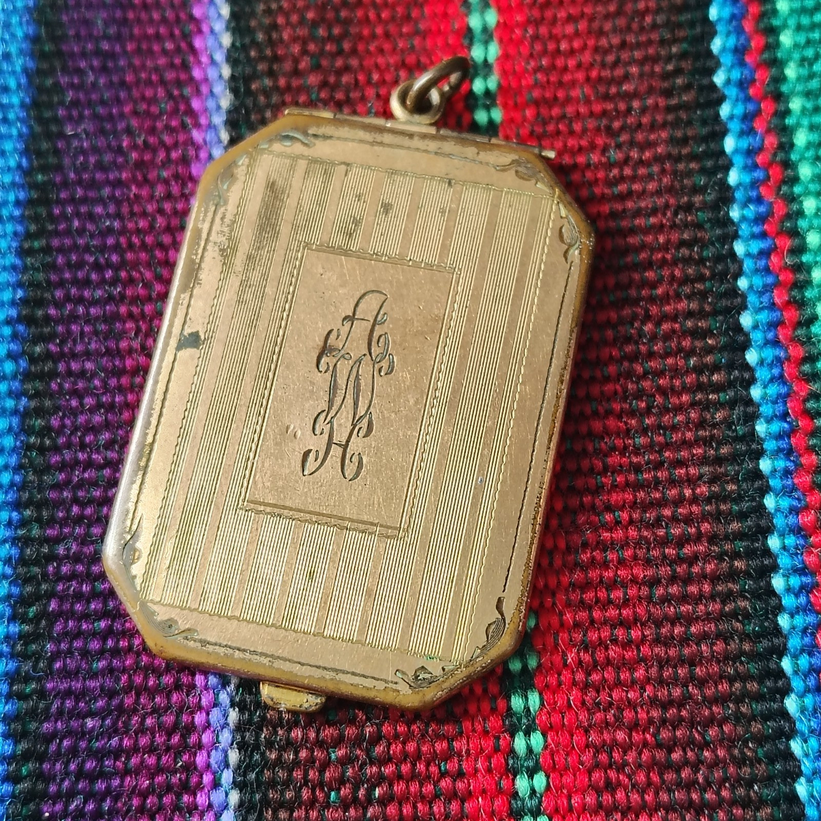 Marathon AWH Gold Colored Rectangular Monogram Ph… - image 1