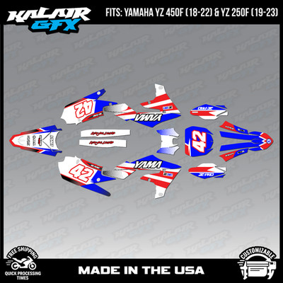 Graphics Kit for Yamaha YZ450F (2018-2022) and YZ250F (2019-23) Team - Red