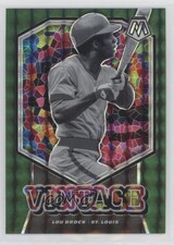2021 Panini Mosaic Vintage Green Mosaic Prizm Lou Brock #V8 HOF 0kr5
