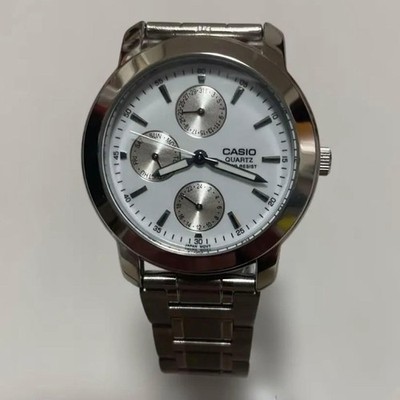 New battery replaced. CASIO MTP-1192 waterproof quartz wristwatch. Aftermarket s