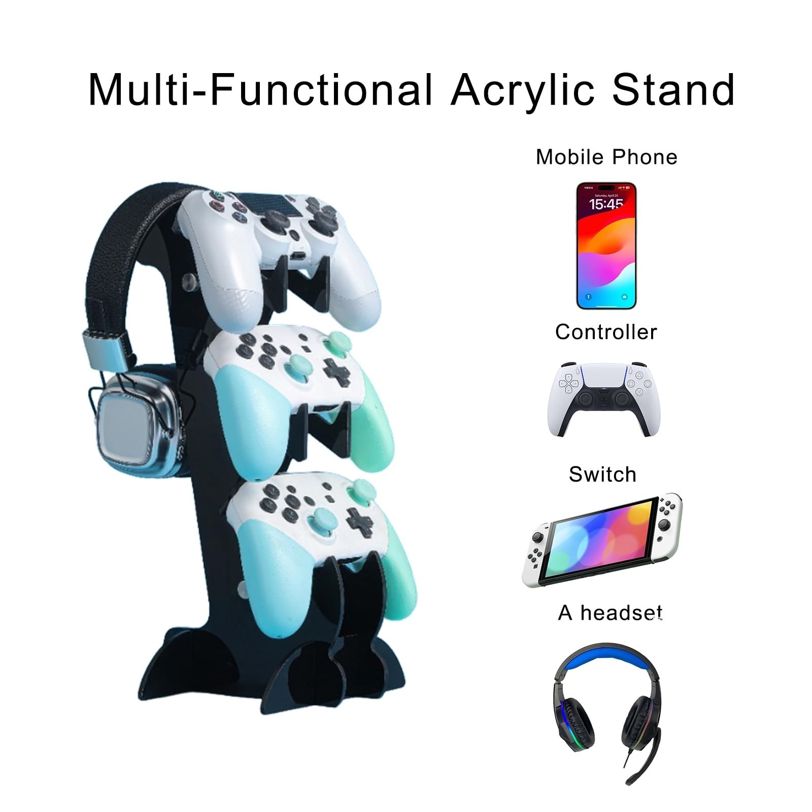 3-Tier Universal Controller Holder for Xbox Gaming Headset Switch,Nintendo