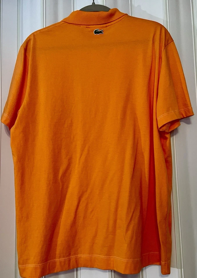 Camisa polo masculina Lacoste 2x Big Croc laranja limitada •EUA L/XL FR#7 GOLF ajuste regular - Imagem 3 de 4