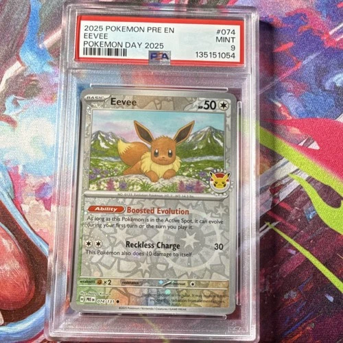 Pokémon Eevee Day 2025 074/131 Promo Stamped Holo PSA 9 English