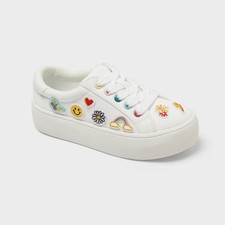 Kids' Wren Platform Lace-Up Sneakers - Cat & Jack White 1