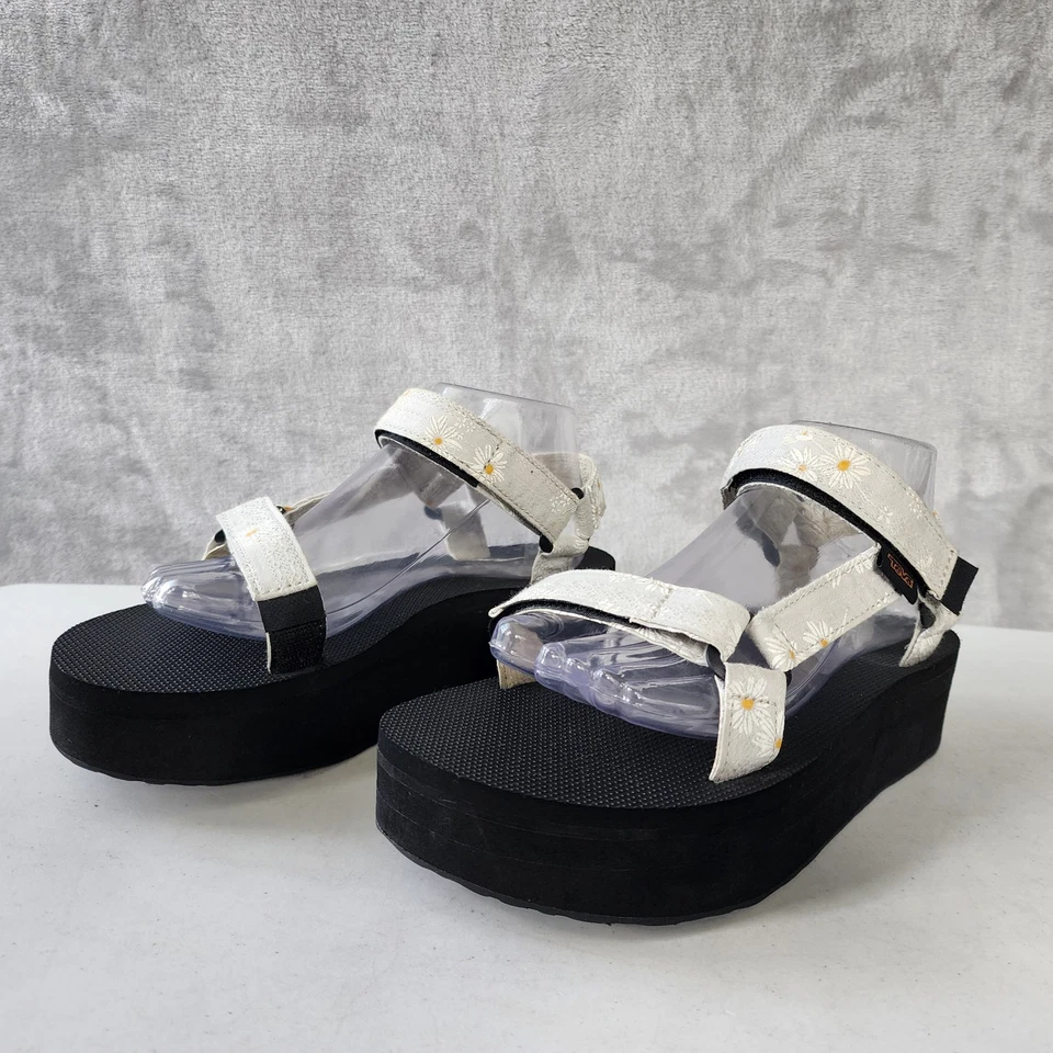 Sandalias Teva Mujer Talla 9 Estampado Flor Margarita Forma Plana Universal Gloriosa Vegana Foto 3 de 4