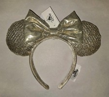 NEW Disney Parks Gold Champagne Sparkle Minnie Mouse Ears Headband NWT