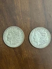 New ListingLot of Two - 1921 U.S. Morgan Silver Dollars - 90% Silver - Nice