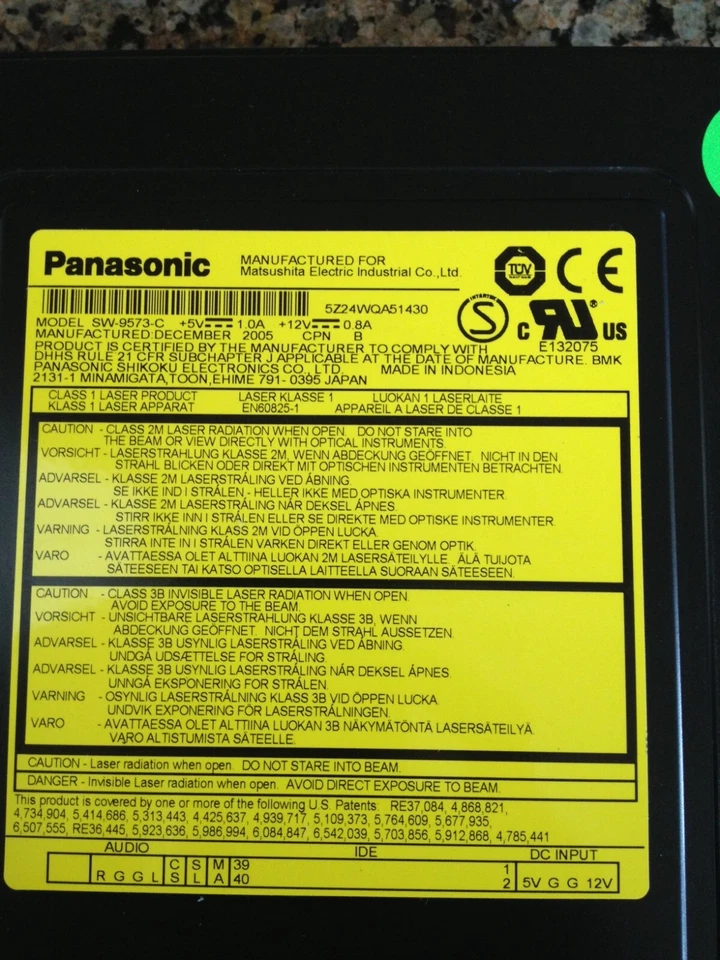 Plasmon 97707300-00 Library Drive - Panasonic SW-9573-C Int. DVD RAM Drive - Image 3 of 4