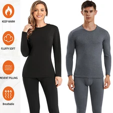 Men's/Women's Thickened Lamb's Neck Thermal Underwear Sets Bottom Shirts Cold