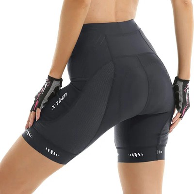 Women's Bike Shorts 5D Padded Pockets Shorts Bicycle Butterfly-Shaped Pad UPF50+