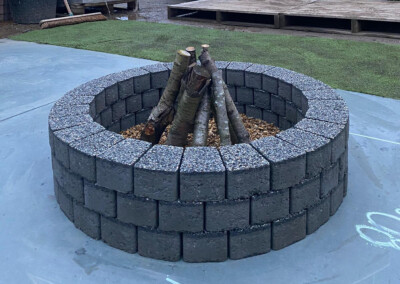 80cm Feuerstelle Ziegelbausatz Betonkamin DIY Garten Holzbrenner Grillheizung