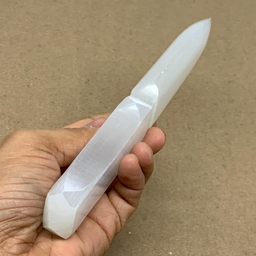 175g, 7.5"x1.4"x0.7", Natural Selenite Crystal Dagger (Satin Spar), B36910 - Picture 7 of 14