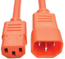3FT Tripp Lite C14 To C13 Power Extension Cable - Orange