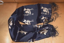 New silk scarf unbranded, unisex, color blue, double layer