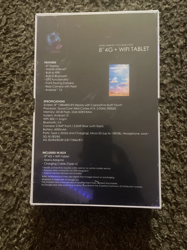 Планшет Android 8 дюймов 4G + WiFi планшет мобильный интернет | WiFi двойная камера - Изображение 3 из 4
